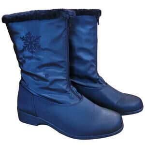 Black Snowflake Winter Boots Size 9 Boston Accent Lined